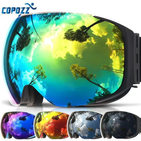 Ski Goggles Replaceable Magnetic Lenses UV400 Anti-fog Snow Ski Mask Skiing Men Women Snowboard Goggles GOG-2181