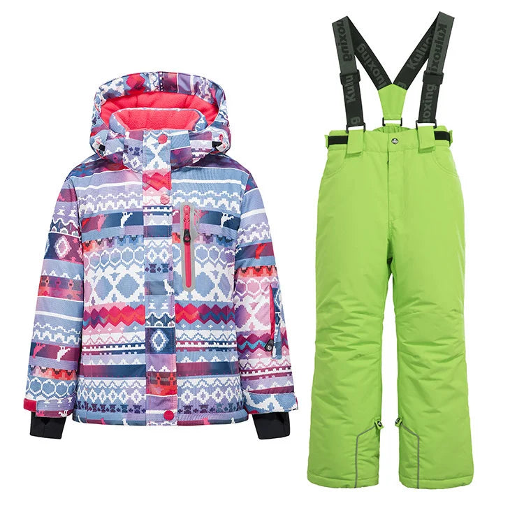 Children clothing Set Thermal Ski Suit Waterproof Pants Jacket Boy Girl Winter Sports Windproof clothes snowsuit Kid Skiing 2pcs