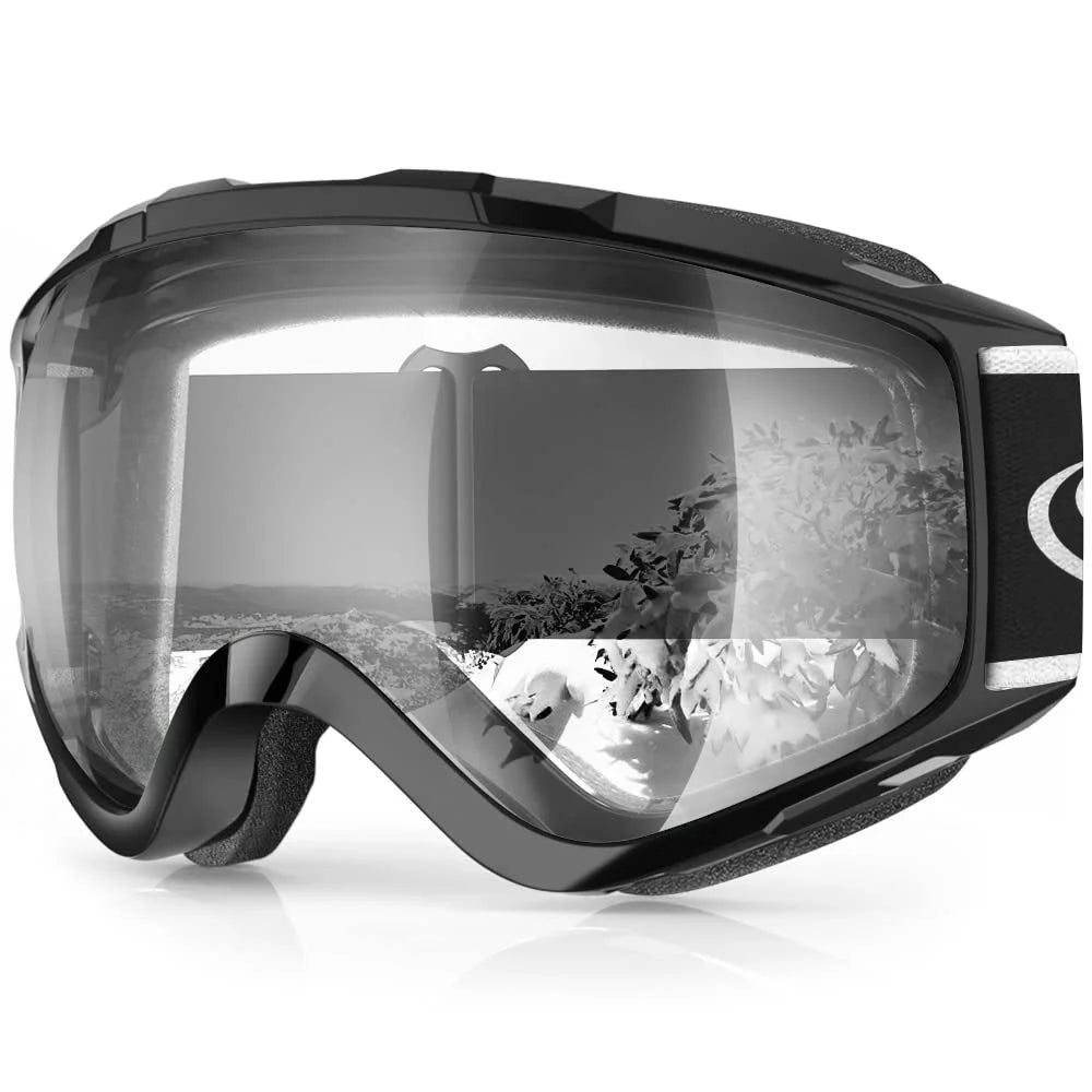 Findway Adult Ski Goggles Double Layer Len Anti-fog 100% Anti-UV OTG Design & Snow Goggles for Youth Outdoor Skiing