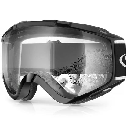 Findway Adult Ski Goggles Double Layer Len Anti-fog 100% Anti-UV OTG Design & Snow Goggles for Youth Outdoor Skiing