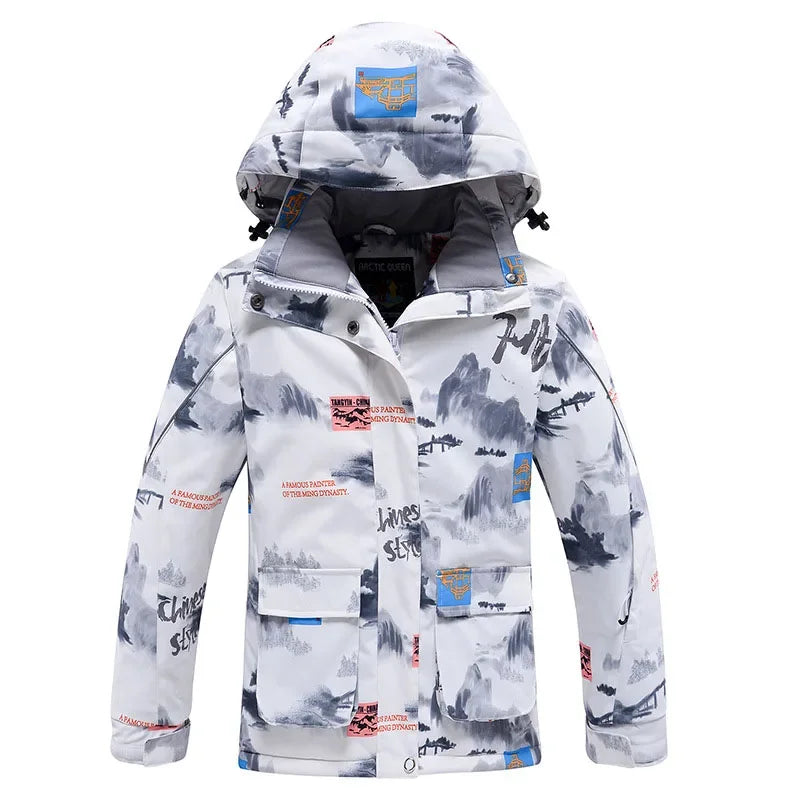 Ski Jacket for Children Windproof Waterproof Warm Snow Coats Girls Boys Winter Outdoor Sports Skiing Snowboarding Jacket