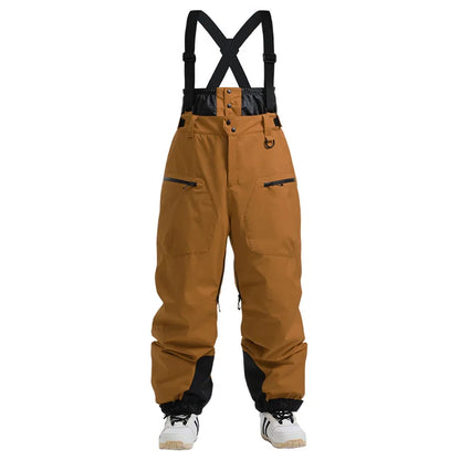 Winter New Skiing Pants Thickening Warm Ski Overalls Men Loose Snow Clothes Outdoor Windproof Snowboard Trousers Waterproof Pant