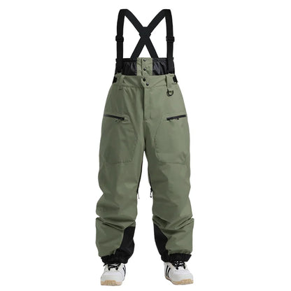 Winter New Skiing Pants Thickening Warm Ski Overalls Men Loose Snow Clothes Outdoor Windproof Snowboard Trousers Waterproof Pant