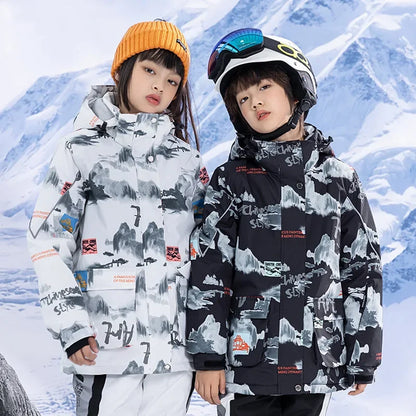 Ski Jacket for Children Windproof Waterproof Warm Snow Coats Girls Boys Winter Outdoor Sports Skiing Snowboarding Jacket