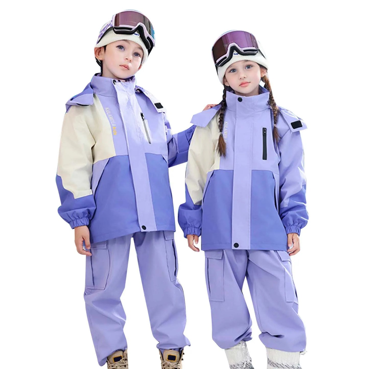 New Children's Ski Suit Boys and Girls Thickened Warm Three-Proof Shell Jacket Primary School Детский горнолыжный костюм