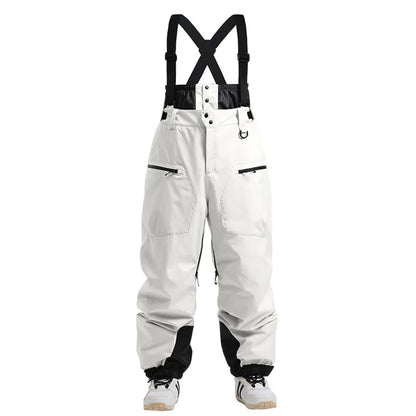 Winter New Skiing Pants Thickening Warm Ski Overalls Men Loose Snow Clothes Outdoor Windproof Snowboard Trousers Waterproof Pant