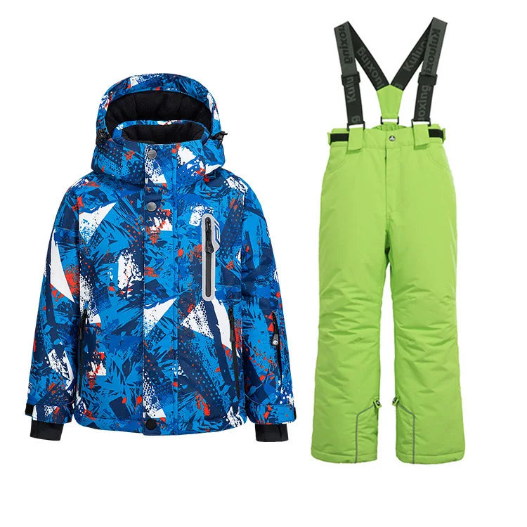 Children clothing Set Thermal Ski Suit Waterproof Pants Jacket Boy Girl Winter Sports Windproof clothes snowsuit Kid Skiing 2pcs