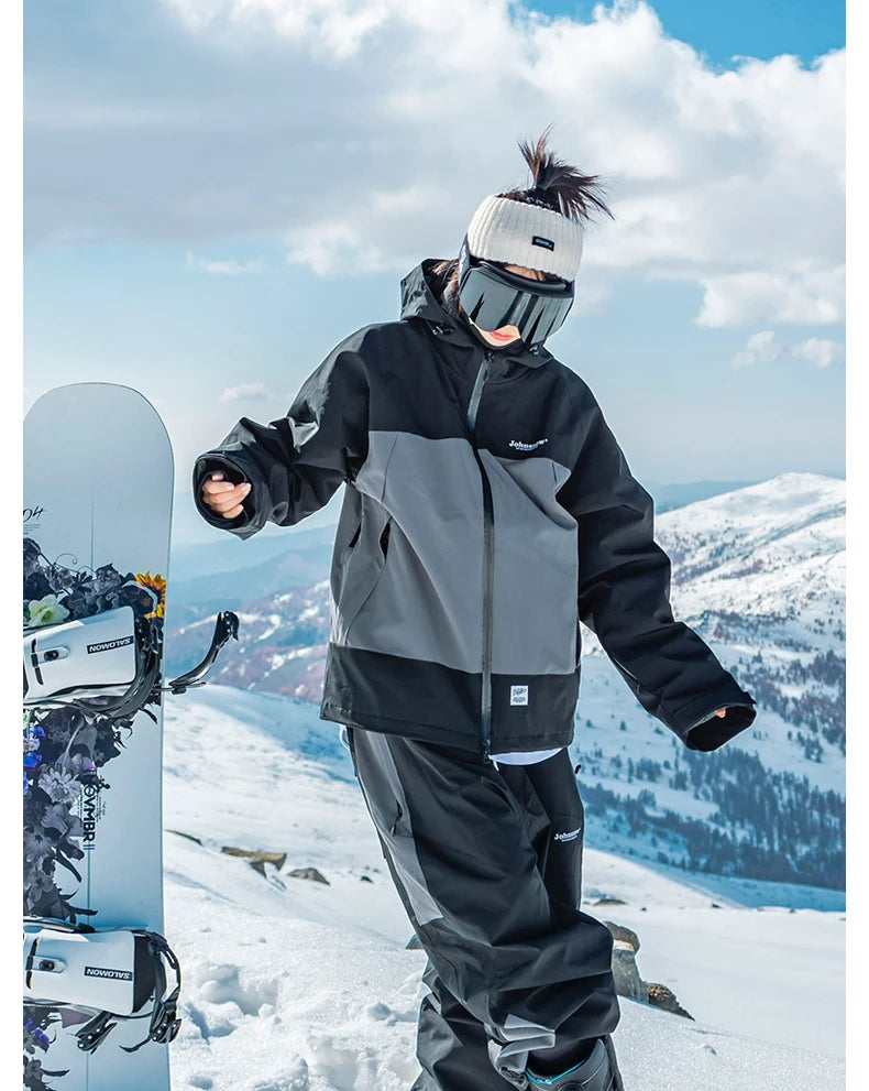 Unisex Snow Single and Double Board Ski Suit Set for Men Women Couple Trendy Loose Waterproof Windproof  Ski Pants Ski Jacket