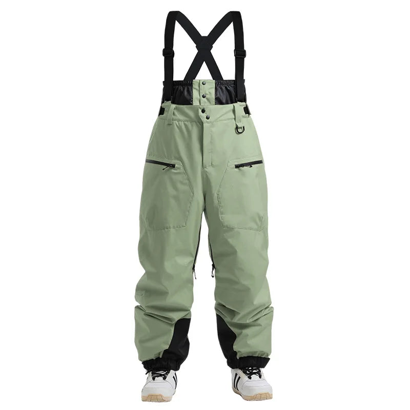 Winter New Skiing Pants Thickening Warm Ski Overalls Men Loose Snow Clothes Outdoor Windproof Snowboard Trousers Waterproof Pant