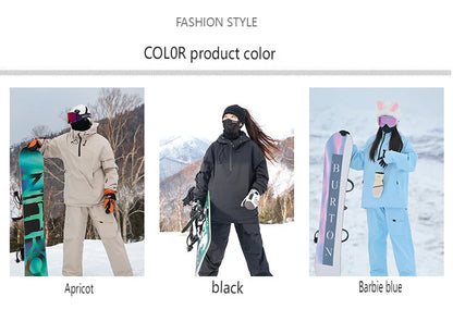 Unisex -30 Warm, 5XL New Men and Women Waterproof Rabbit Ears Hat Ski Jacket, Snowboarding Suit, Ski Clothes, Ski Jacket and Pant set