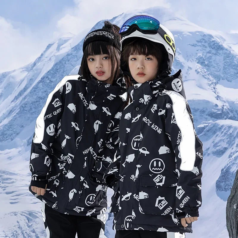 Ski Jacket for Children Windproof Waterproof Warm Snow Coats Girls Boys Winter Outdoor Sports Skiing Snowboarding Jacket